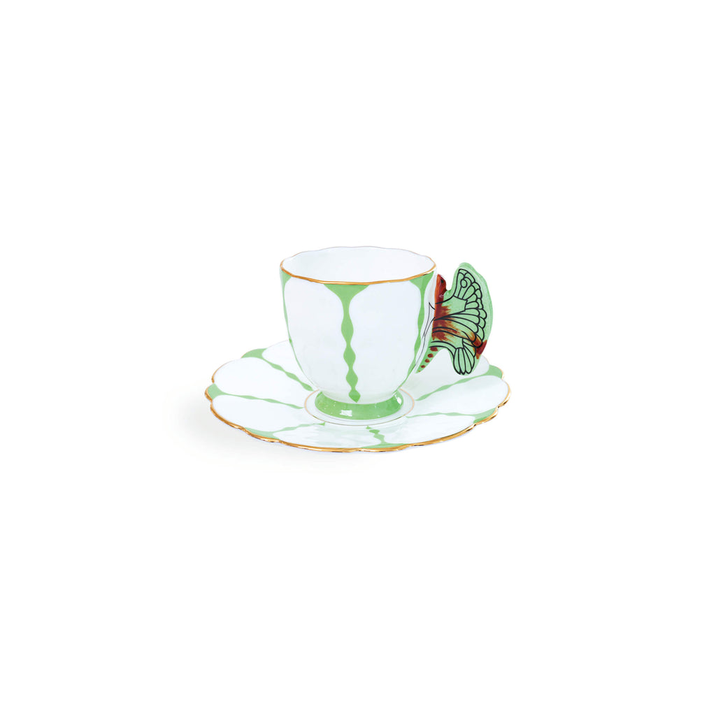 Butterfly Coffee Cup & Saucer-Green – Aynsley