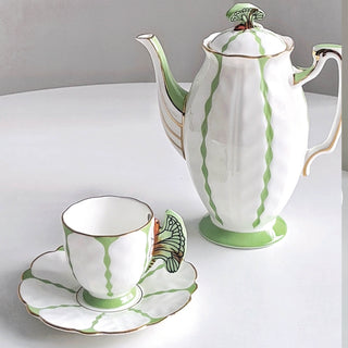 Butterfly Coffee Cup & Saucer-Green