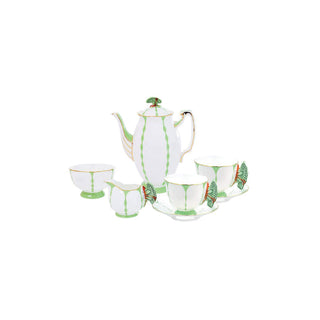 Butterfly 700ml Coffee Pot 7 Pieces Tea Set-Green