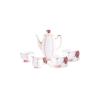 Butterfly 700ml Coffee Pot 7 Pieces Tea Set-Pink