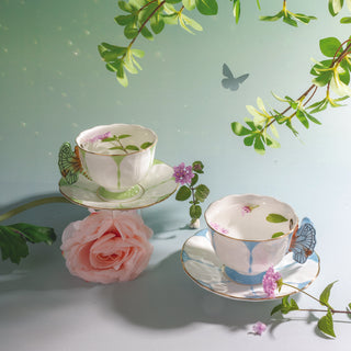 Butterfly Tea Cup & Saucer-Green