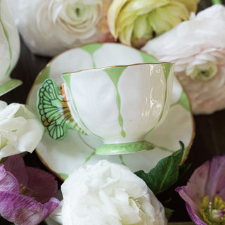 Butterfly Tea Cup & Saucer-Green