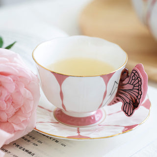 Butterfly Tea Cup & Saucer-Pink