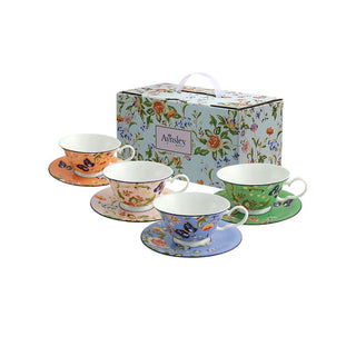 Cottage Garden Windsor Tea Cup & Saucer Sets of 4