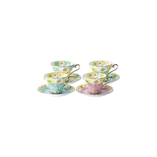 Daisy Corset Tea Cup and Saucer Set of 4