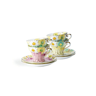 Daisy Corset Tea Cup and Saucer Set of 4