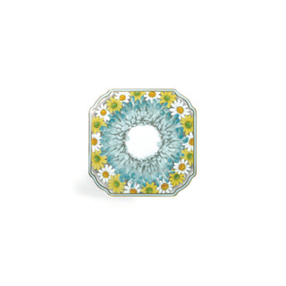 Daisy Square Dessert Plate-Blue