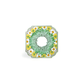 Daisy Square Dessert Plate-Green