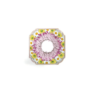 Daisy Square Dessert Plate-Pink