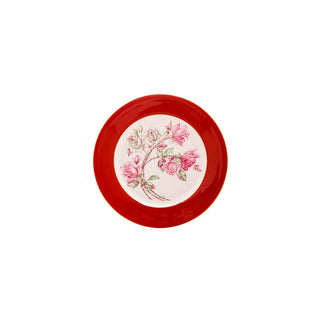 Colored Glaze Elizabeth Rose Sweet Plate-Red