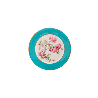 Colored Glaze Elizabeth Rose Sweet Plate-Turq