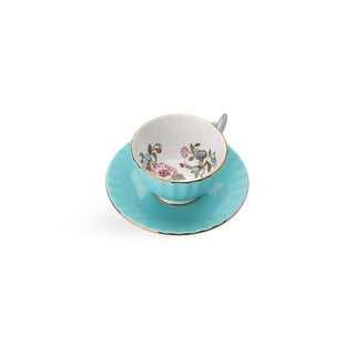 Colored Glaze Pembroke Oban Tea Cup & Saucer - Turq