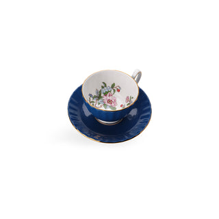 Colored Glaze Pembroke Oban Tea Cup & Saucer - Blue