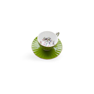 Colored Glaze Pembroke Oban Tea Cup & Saucer - Mill Green