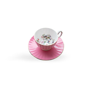 Colored Glaze Pembroke Oban Tea Cup & Saucer - Pink