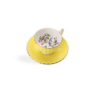 Colored Glaze Pembroke Oban Tea Cup & Saucer - Yellow