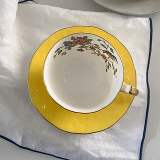 Colored Glaze Pembroke Oban Tea Cup & Saucer - Yellow