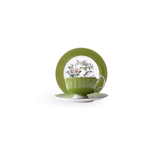 Colored Glaze Pembroke Oban Tea Cup & Saucer Set-Mill Green