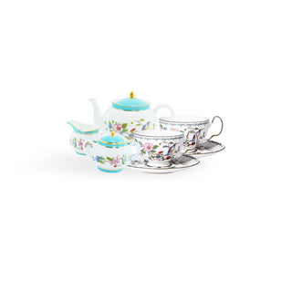 Colored Colored Glaze Pembroke 7 Pieces Tea Set-Turq