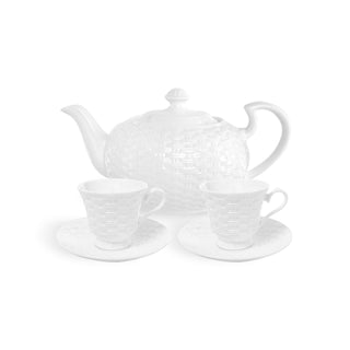 Basketweave Lancaster 5 Pieces Tea Set