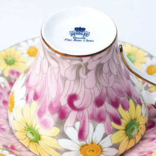 Daisy Corset Tea Cup and Saucer-Pink
