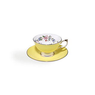 Colored Glaze Pembroke Oban Tea Cup & Saucer - Yellow