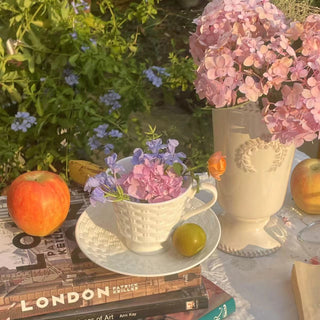 Basketweave Lancaster Tea Cup & Saucer