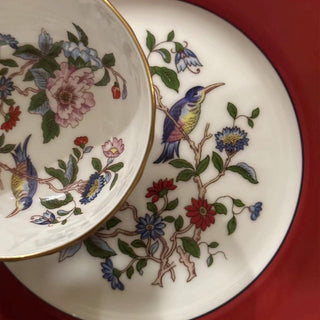 Colored Glaze Pembroke Oban Tea Cup & Saucer Set-Red