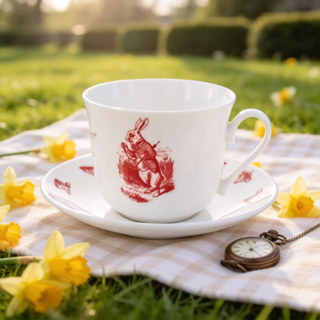 Alice in Wonderland Tea Cup & Saucer Pink
