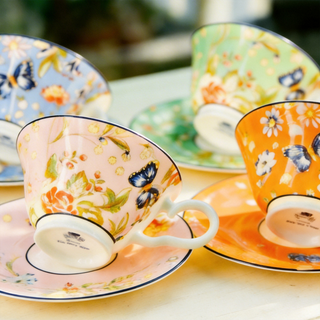 Cottage Garden Windsor Tea Cup & Saucer Sets of 4