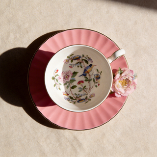 Colored Glaze Pembroke Oban Tea Cup & Saucer - Pink