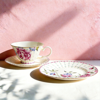 Peony Windsor Tea Cup & Saucer with Sweet Plate Set