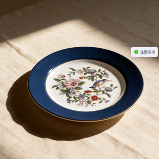 Colored Glaze Pembroke Sweet Plate-Blue