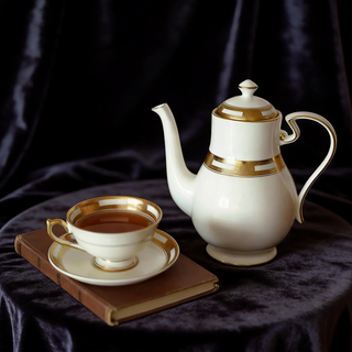 Empress White & Gold 5 Pieces Tea Set