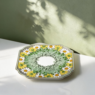 Daisy Square Dessert Plate Set of 4