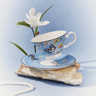 Cottage Garden Windsor Tea Cup & Saucer-Blue