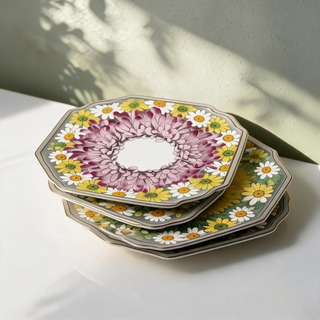 Daisy Square Dessert Plate Set of 4