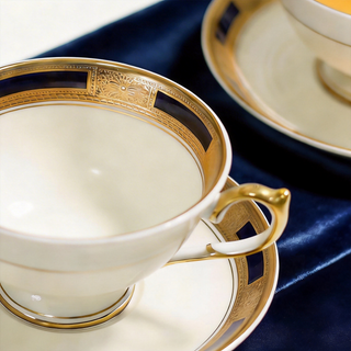 Empress Cobalt Athens Tea Cup & Saucer