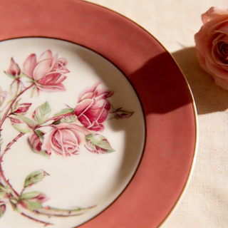 Colored Glaze Elizabeth Rose Sweet Plate-Pink