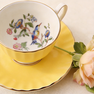 Colored Glaze Pembroke Oban Tea Cup & Saucer - Yellow