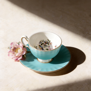 Colored Glaze Pembroke Oban Tea Cup & Saucer - Turq