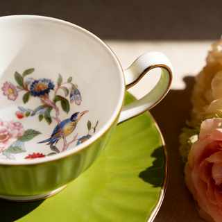 Colored Glaze Pembroke Oban Tea Cup & Saucer - Mill Green