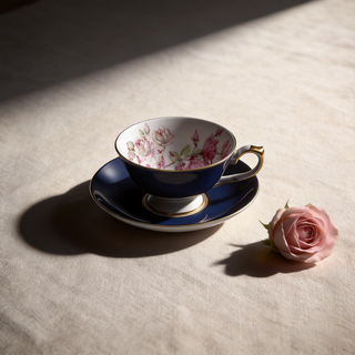 Colored Glaze Elizabeth Rose Athens Tea Cup & Saucer - Blue – Aynsley
