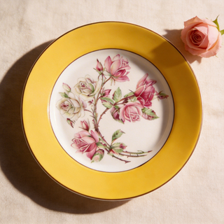 Colored Glaze Elizabeth Rose Sweet Plate-Yellow