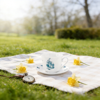 Alice in Wonderland Tea Cup & Saucer Blue