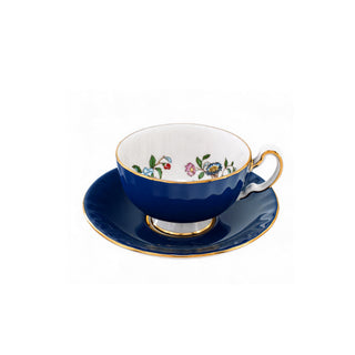 Colored Glaze Pembroke Oban Tea Cup & Saucer - Blue