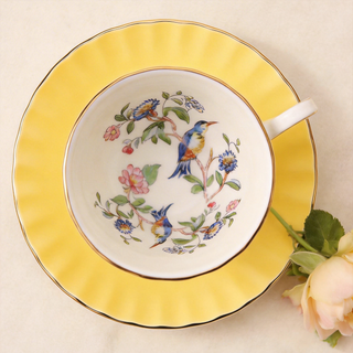 Colored Glaze Pembroke Oban Tea Cup & Saucer - Yellow