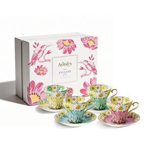 Daisy Corset Tea Cup and Saucer Set of 4