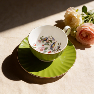 Colored Glaze Pembroke Oban Tea Cup & Saucer - Mill Green