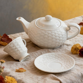 Basketweave Lancaster 5 Pieces Tea Set